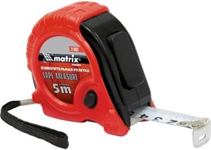 Рулетка MATRIX Rubber, обрезиненный корпус, 7,5м х 25мм	