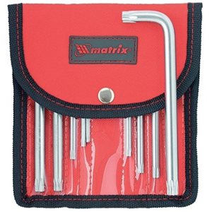 Набор MATRIX ключей имбусовых Tamper, T10-T50, 9 шт.