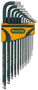 Набор Kraftool имбусовых ключей HEX, 0.05-3/8, 13шт.  