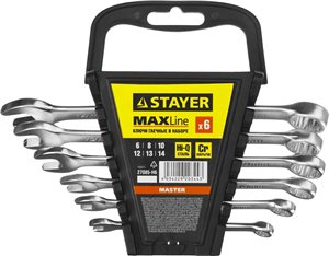 Набор STAYER ключей комбинированных, 6-14мм, 6 шт.
