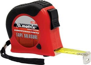 Рулетка MATRIX Double fixation, 7,5 м х 25 мм