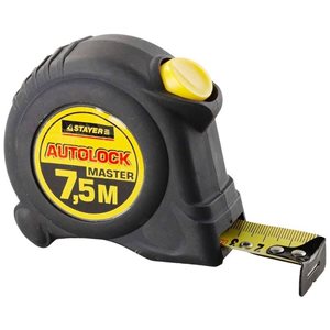 Рулетка STAYER AutoLock, автостоп, 7,5м х 25мм