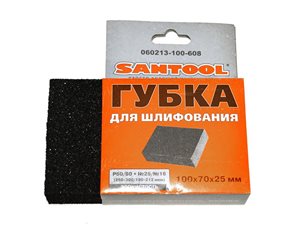 Губка для шлифования SANTOOL 100х75х25 мм №60