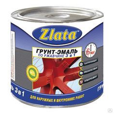 Краска грунт-эмаль по РЖАВЧИНЕ зеленая "Zlata" 0,9 кг