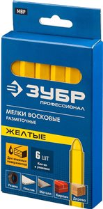Мелки разметочные восковые красные, 120мм, коробка 6шт.// Matrix