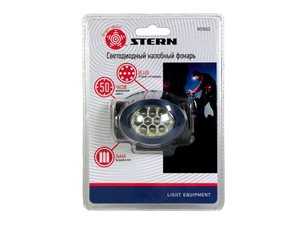 Фонарь наголовный, светодиодный. 3 режима, 10Led, 3хААА// Stern