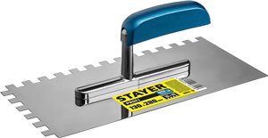 Гладилка STAYER Profi нержавеющая с деревянной ручкой, зуб 10х10мм