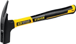Молоток кровельщика STAYER Hercules с обрезиненной рукояткой, 0,6кг