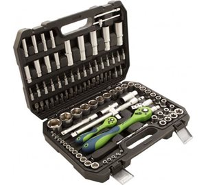 Набор инструментов, Сибртех 1/2", 1/4",  CrV, пластиковый кейс  108 предм.