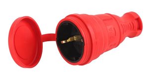 Штепсельный разьём с заглушкой, каучук,UNIVersal с/з, 16А/220В, IP44,