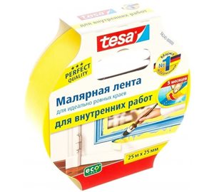 Скотч малярный TESA 25х25м желтый