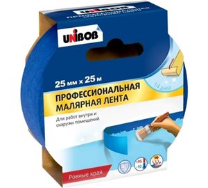 Скотч малярный UNIBOB для наружных работ, 50мм х 25м синий