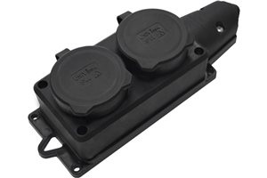 Колодка  2-я каучуковая T-plast-1ф 16А 250В