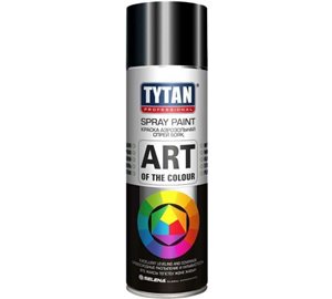 Краска TYTAN акриловая аэрозольная, черная глянец, 400 мл