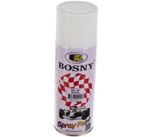 Краска BOSNY аэрозольная, белый глянцевый RAL 9003, № 40, 400 мл