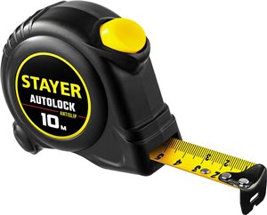 Рулетка STAYER AutoLock, автостоп, 10м х 25мм