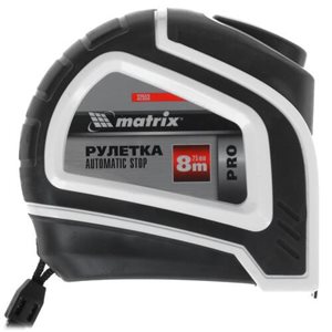 Рулетка MATRIX Autostop, автофиксация, 8м х 25мм