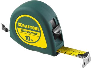 Рулетка Kraftool "GRAND", обрезиненный корпус, 10м х 25мм