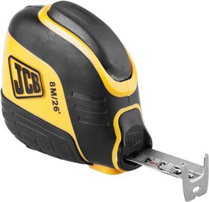 Рулетка JCB автостоп, двусторонняя шкала, 8м