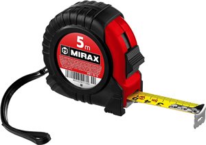 Рулетка MIRAX Rubber, обрезиненный корпус, 3м х 18мм