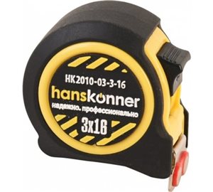 Рулетка Hanskonner с окном для считывания внутренних размеров, 3м х 16мм