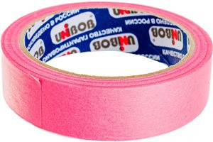 Скотч малярный UNIBOB для деликатных поверхностей, 50мм х 25м розовый