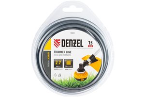 Леска для триммера двухкомпонентная квадрат 2.7мм 15 м ALUFLEX// Denzel