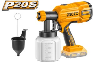 Аккумуляторный краскораспылитель INGCO 20 B CSGLI20406