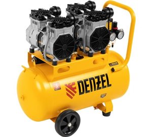 Компрессор DENZEL DLS2200/50 малошумный безмасляный 2.2кВт, 380 л/мин, 50 л