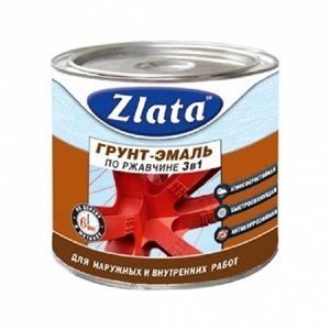 Краска грунт-эмаль по РЖАВЧИНЕ белая "Zlata" 1,6 кг