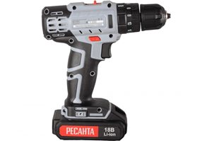 Аккумуляторная дрель-шуруповерт РЕСАНТА ДА-18Л-2ЛК (1,5 А/ч)