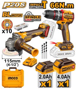 Набор аккумуляторного инструмента  Li-Ion 20в  INGCO CKLI20273