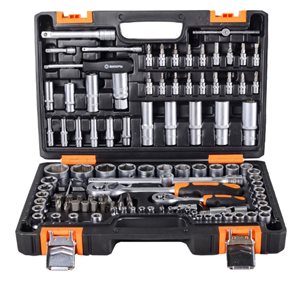 Набор инструментов, 1/2", 1/4",  CrV, пластиковый кейс  108 предм.// Вихрь
