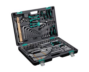 Набор инструментов,  1/4",  CrV, пластиковый кейс 142 предм.// STELS