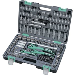 Набор инструментов, 1/4", 1/2", Cr-V, S2, усиленный кейс, 151 предм.// Stels