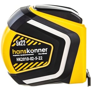 Рулетка 5м х 22мм, автостоп, супер магнит,Hanskonner