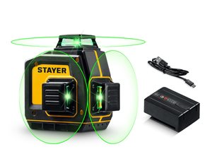 Лазерный нивелир "STAYER" "SL-3D", 50м, точность +/-0.5мм/м