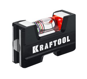 Мини уровень KRAFTOOL 100 мм, с зеркальнный угломер,усиленный профиль, магнитный