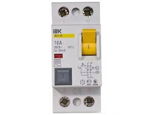 УЗО ИЭК 2п 16A 30mA тип AC ВД1-63 