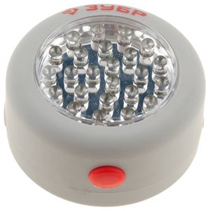 Фонарь светодиодный ЗУБР, 25 LED, магнит, крючок для подвеса, 3ААА