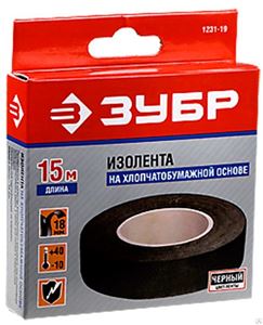 Изолента ЗУБР на х/б основе, 18мм х 15м