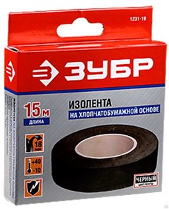 Изолента ЗУБР на х/б основе, 18мм х 33м