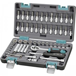 Набор STELS инструментов, 1/4", CrV, кейс, 57 предм.