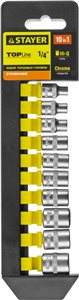 Набор STAYER, торцовые головки, 1/4", 4-13 мм, 10 предм.