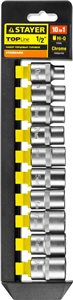 Набор STAYER, торцовые головки, 1/2", 10-19 мм, 10 предм.