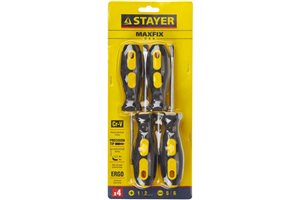 Набор отверток STAYER "MASTER", Cr-V, 4 шт.